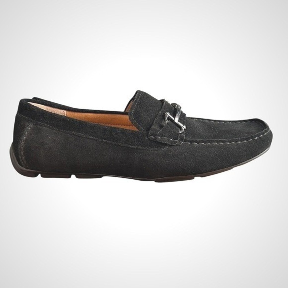 Alfani -‎ James - Black Suede Bit Loafer Drive Moccasin Men Size 12M Leather
